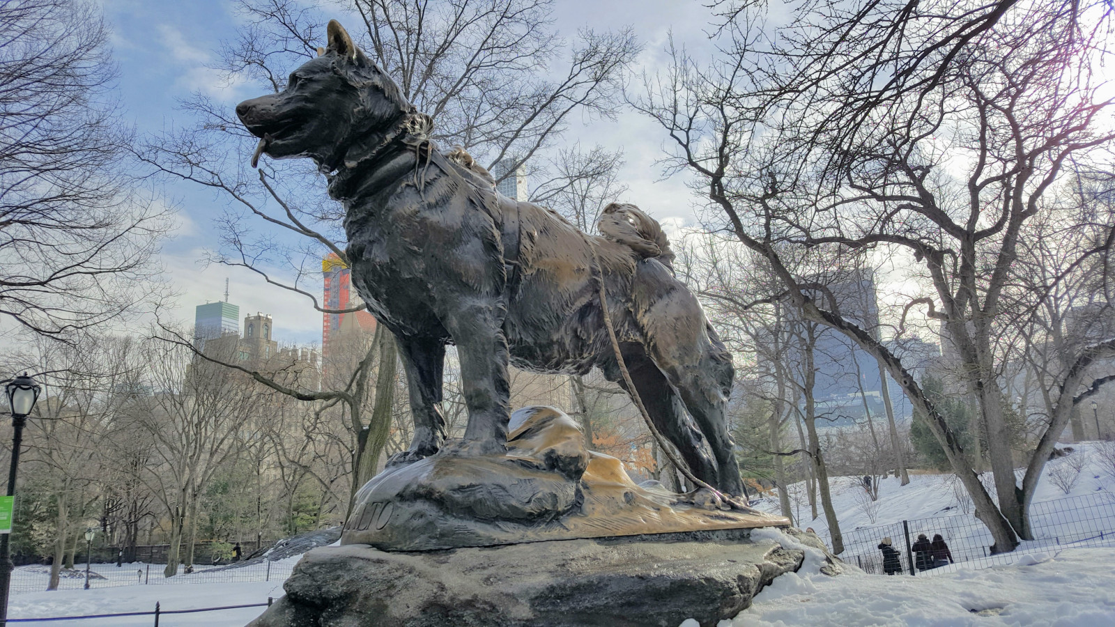 Historic Balto statue in Central Park New York, commemorating the